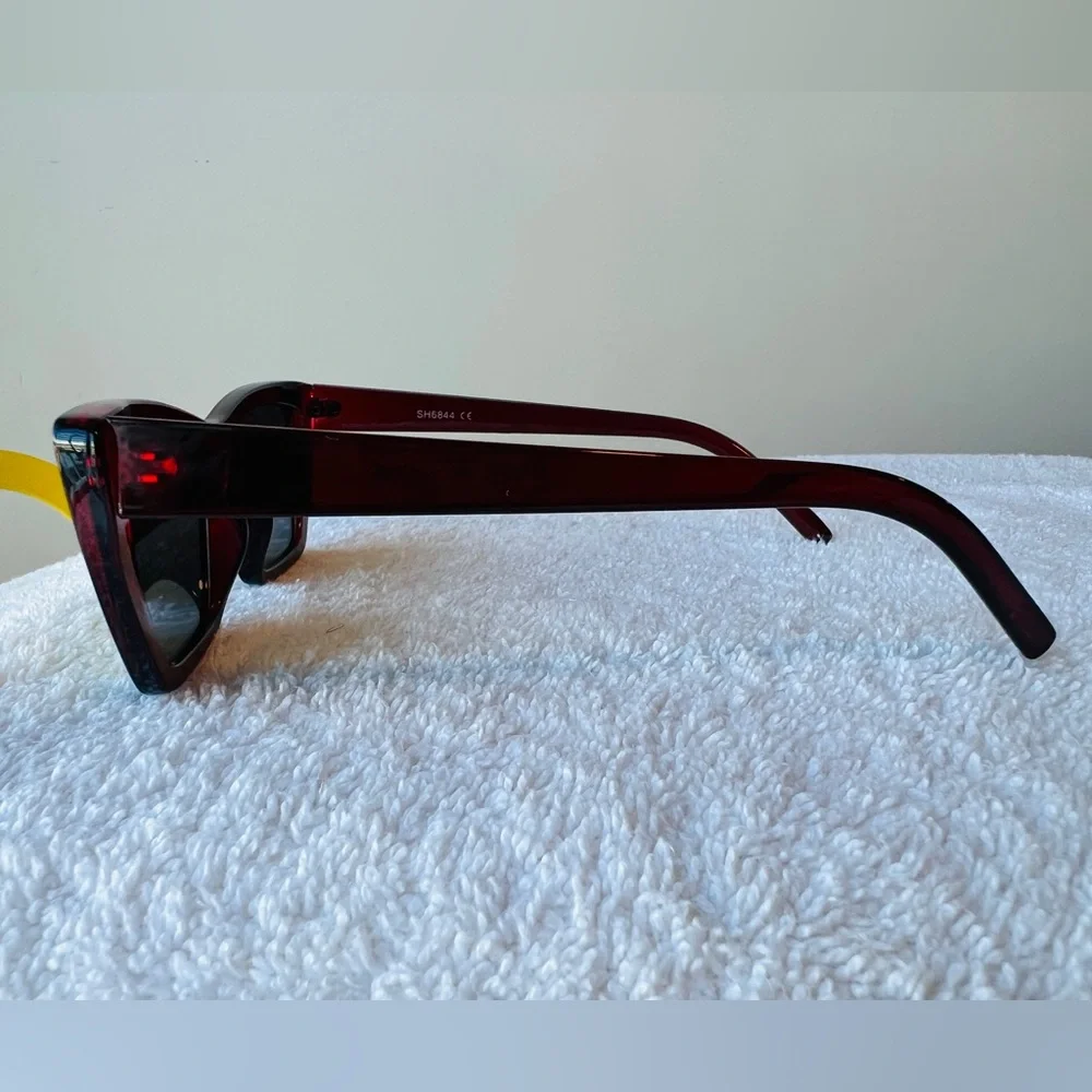 Men’s / Unisex Two Cat-Eye Sunglasses Pair - Mint & Burgundy with Mirrored Duo - Picture 5 of 10